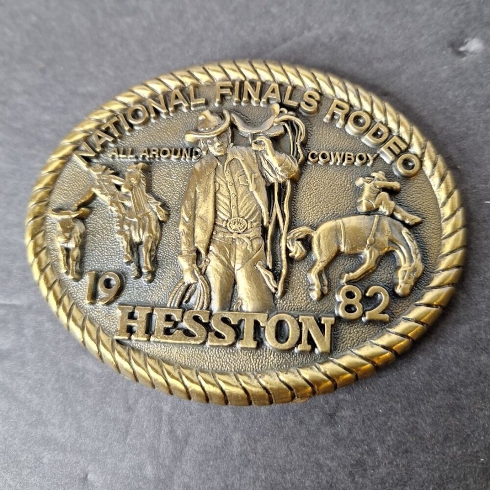 1982 HESSTON National Finals  Rodeo Belt Buckle NOS NEW